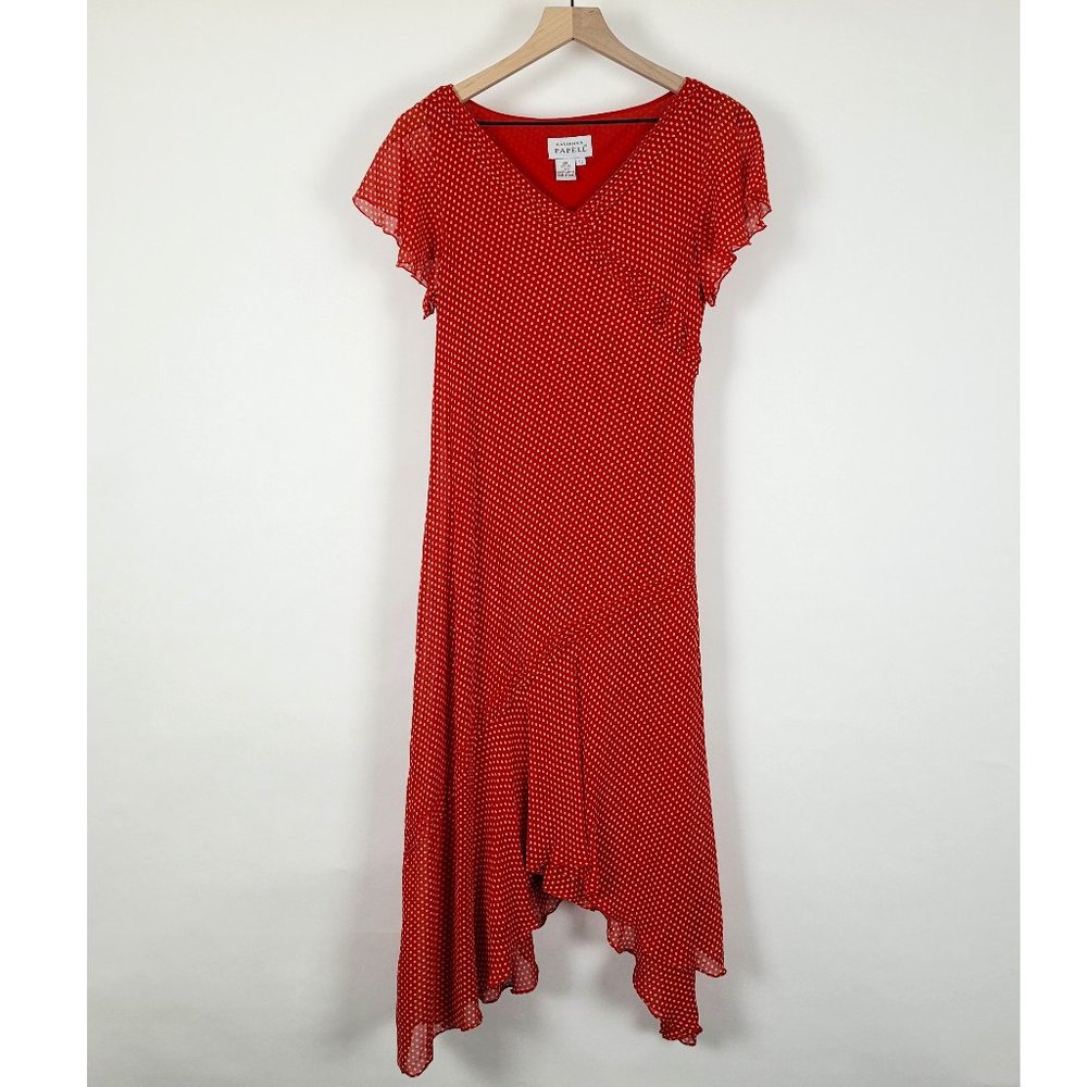 Adrianna Papell Silk Polka Dot Dress